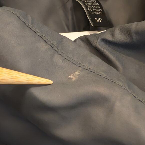 Eileen Fisher Gray Quilted Puffer Jacket Asymmetric Zip High Collar - Size S - Picture 10 of 12